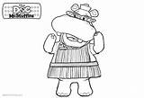 Doc Mcstuffins Hallie Coloring Pages Character Line Printable Color Kids sketch template