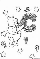 Pooh Winnie Coloring Christmas Pages 691d Printable Color Print sketch template