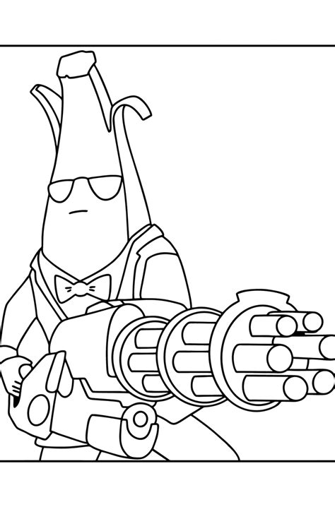 fortnite agent peely coloring page   print