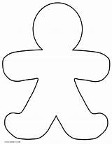 Gingerbread Coloring Man Pages Blank Printable Kids sketch template