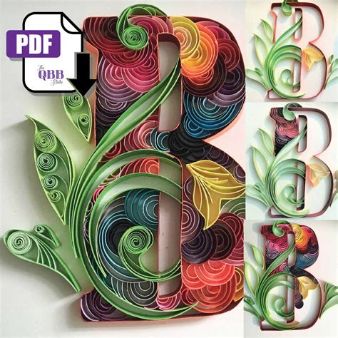 quilling letter  template quilling art colorful letter  etsy