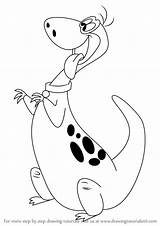 Flintstones Dino Draw Drawing Step Cartoon sketch template