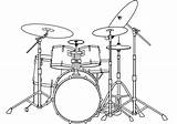 Drum Coloring Set Drawing Pages Kit Clipart Sketch Drums Bass Printable Template Cad Musical Instruments Music Dot Sketches Clip sketch template
