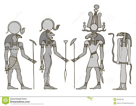 Gods Of Ancient Egypt Stock Vector Image 55405786