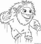 Yeti Abominable Coloringall Jumping Everest Compagnie sketch template