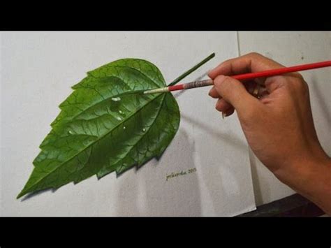 Realistic Leaf Acrylic Painting In Time-lapse By JM