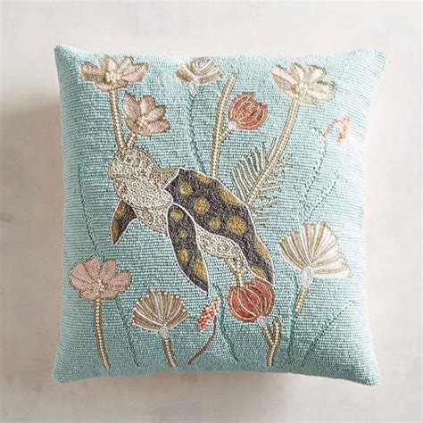 pier  imports beaded turtle pillow pillows decorative