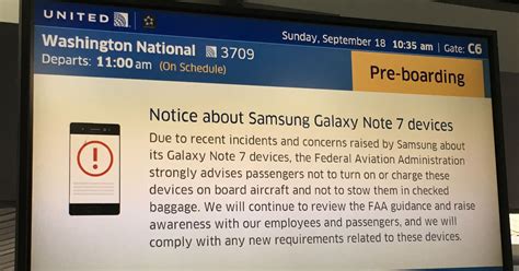 Samsung Galaxy Note 7 Banned On All U S Flights Due To Fire Hazard