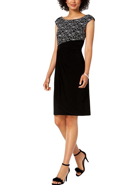 connected apparel connected apparel womens sequined lace sheath dress