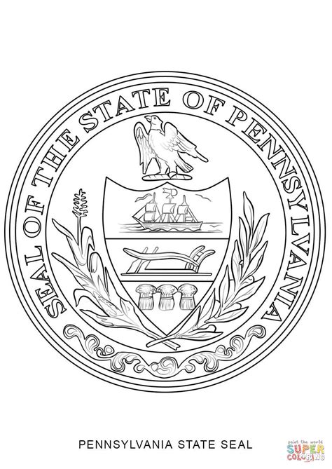 pennsylvania state seal coloring page  printable coloring pages