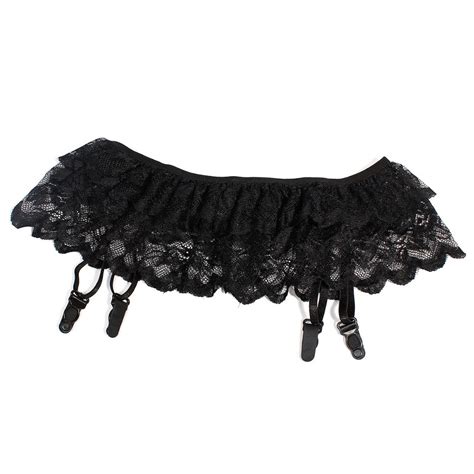 sexy lace embroidery stocking garter belt for women solid suspenders