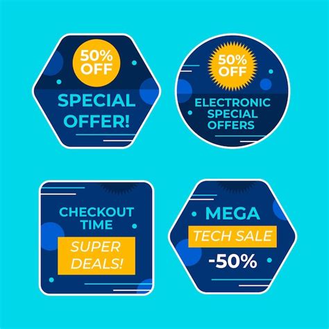 vector electronics store labels template