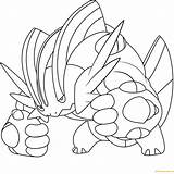 Swampert Mega Pokemon Coloring Online Pages Color sketch template