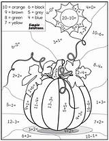 Color Subtraction Addition Math Number Fall Worksheets Kids Activities Halloween Choose Board Preschool sketch template