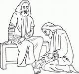 Disciples Washes Judas Dibujosa Betraying Lavando Discipulos Serving Coloringhome sketch template