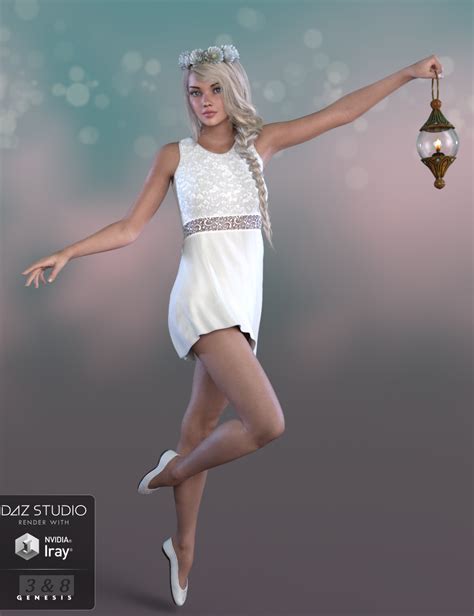 dforce summer angel outfit for genesis 3 and 8 female s daz 3d