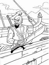 Pirates Coloring Pages Pirate Sword Printable Holding Adult Deck His Comments Popular Coloringhome Categories sketch template