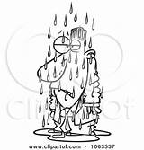 Clipart Outline Soaked Wet Businessman Illustration Royalty Soaking Toonaday Vector Ron Leishman Clipartof sketch template