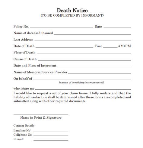 proof  death letter  funeral home malleyizzie