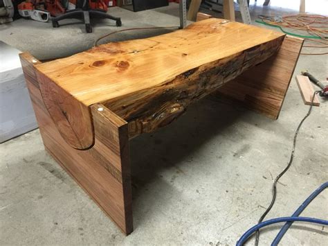 custom log table tree stump oak tree rustic modern coffee