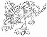 Digimon Garurumon sketch template