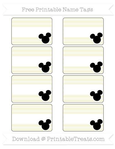 beige horizontal striped mickey mouse  tags mickey mouse