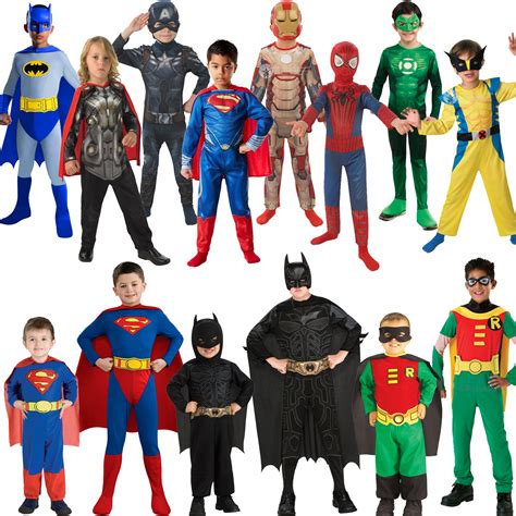 licensed childs classic superhero fancy dress  costume superheroes