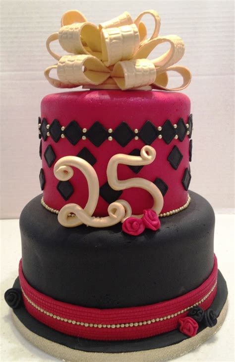 marymel cakes red black and gold 25th birthday