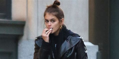 kaia gerber is all smiles shopping with a friend in new york city