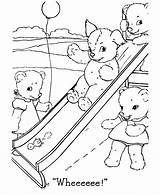 Bears Zabaw Kolorowanki Plac Kolorowanka Druku Placu Honkingdonkey Misiami Misie Zabawa sketch template