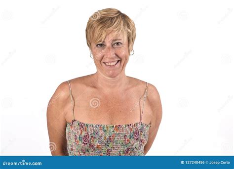 portrait   middle aged woman stock photo image  candid person