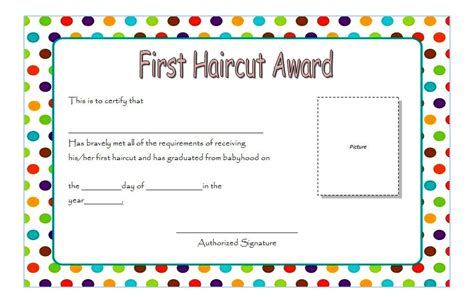 printable blank  haircut certificate printable word searches