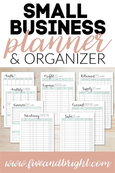 printable small business planner printable templates