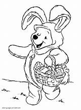 Easter Coloring Winnie Pooh Pages Printable Holiday sketch template