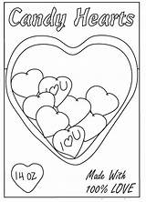 Coloring Candy Box Pages Valentine Color Hearts Valentines Wales William sketch template