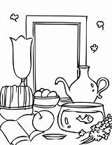 Haft Nowruz Seen Coloring Persian Year Iran Norooz Card Choose Board Iranian Kids sketch template