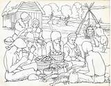 Plantation Plymouth Coloring Book Vintage Pilgrims Children Story Illuminates Visit Landing 1621 Fall After Year sketch template