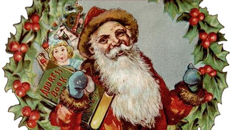 vintage picture  santa   early  antique christmas postcard