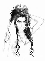 Winehouse Amy Bocetos sketch template