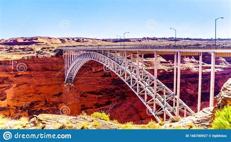 the glen canyon bridge over the colorado river viewed from the glen