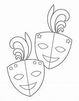 Coloring Mardi Gras Masks Pages Printable sketch template