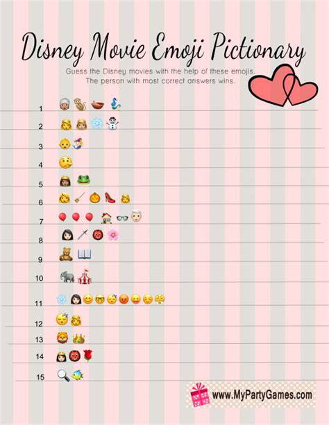 free printable disney movie emoji pictionary quiz