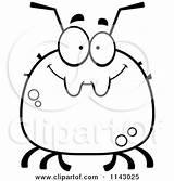 Tick Coloring Cartoon Clipart Chubby Thoman Cory Smiling Outlined Vector Drunk Sad Template Pages Clipartof sketch template