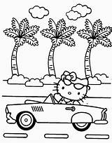 Hello Kitty Coloring Pages Summer Getdrawings sketch template
