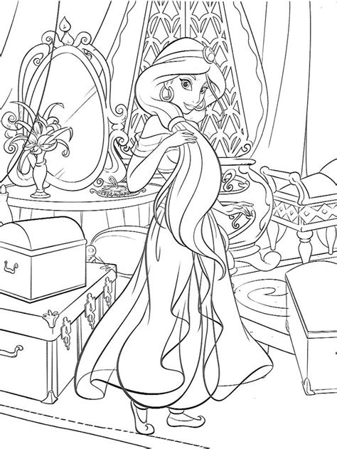 princess jasmine coloring page cartoon coloring pages disney
