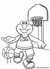 Coloring Pages Sesame Street Exercise Kids Elmo Fitness Basketball Book Preschoolers Printable Drawing Health Color Coloriage Sport Para Basketbal Colorir sketch template