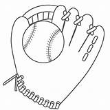 Baseball Glove Coloring Drawing Printable Ball Clipart Bat Pages Sports Mitt Cliparts Helmet Cartoon Diamond Print Father Library Fathers Clip sketch template