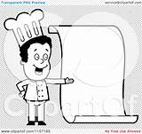 Menu Chef Blank Clipart Coloring Cartoon Vector Presenting Friendly Female Illustration Outlined Transparent Cory Thoman Background Clip sketch template