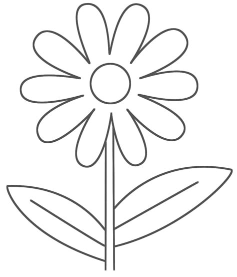 print easy printable flower coloring pages printable flower coloring pages