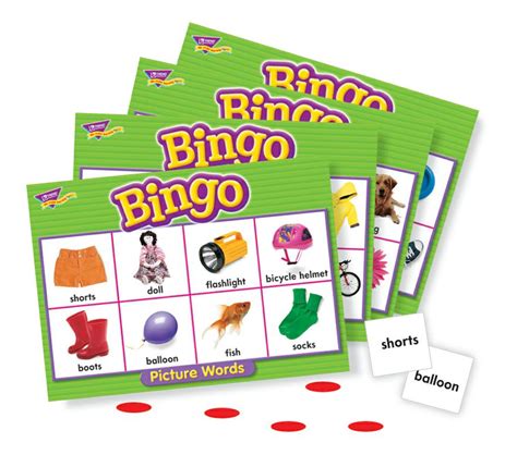 trend enterprises picture words bingo game   supplyme